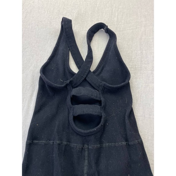 FP Movement Free People Free Throw Jumpsuit OnePiece Ribbed Knit Black Small - Picture 4 of 5